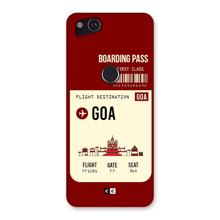 Goa Boarding Pass Back Case for Google Pixel 2