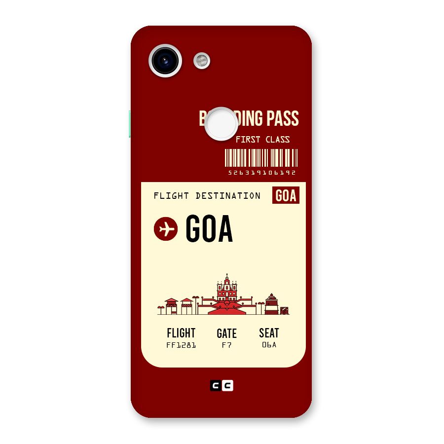 Goa Boarding Pass Back Case for Google Pixel 3