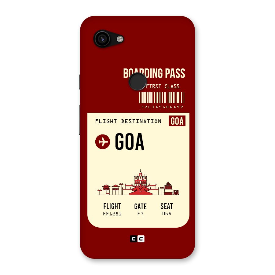 Goa Boarding Pass Back Case for Google Pixel 3a XL