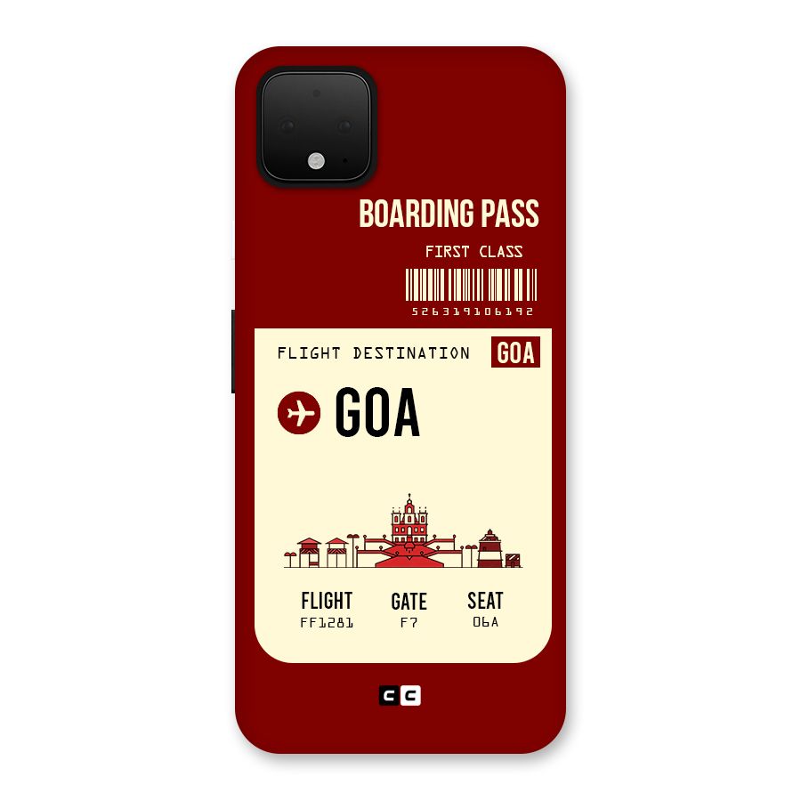 Goa Boarding Pass Back Case for Google Pixel 4 XL