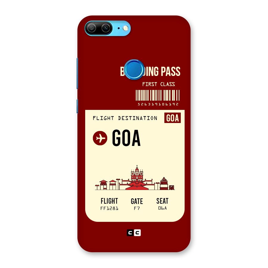 Goa Boarding Pass Back Case for Honor 9 Lite