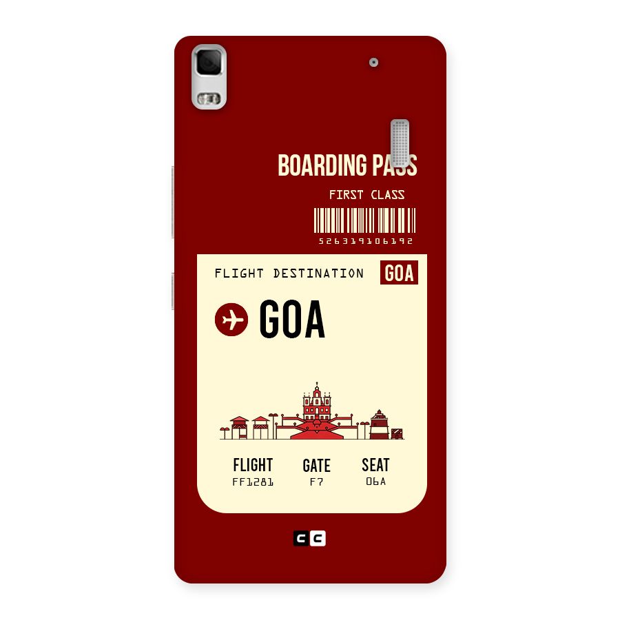 Goa Boarding Pass Back Case for Lenovo K3 Note