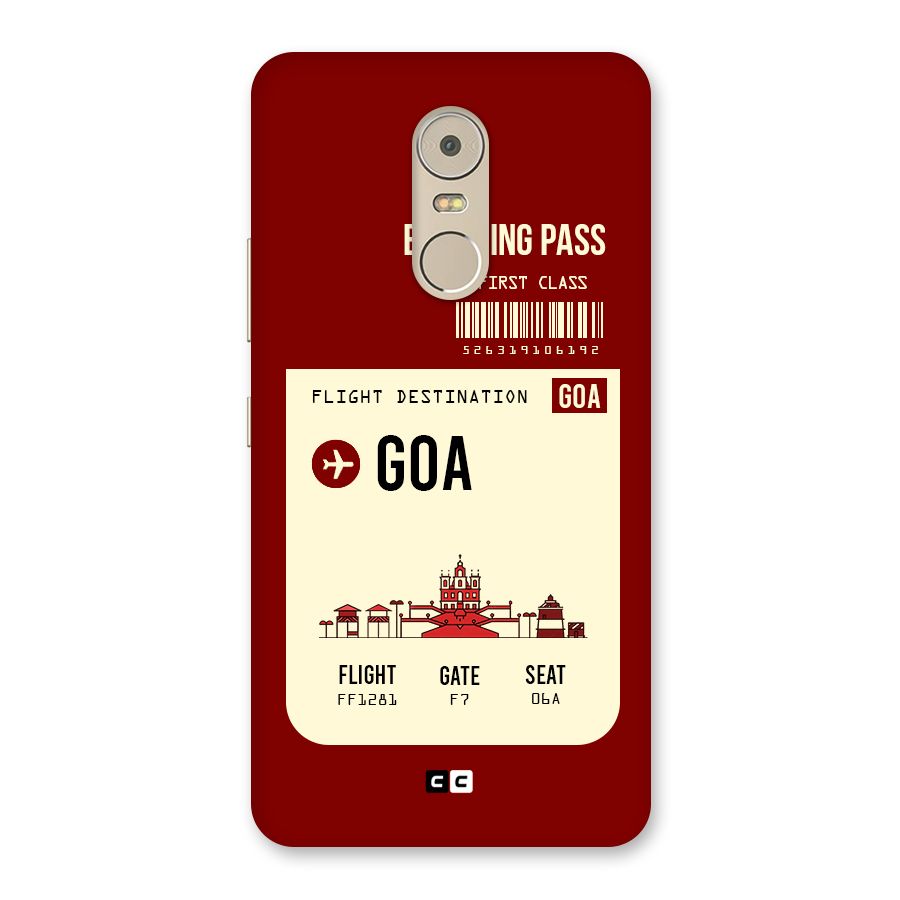 Goa Boarding Pass Back Case for Lenovo K6 Note