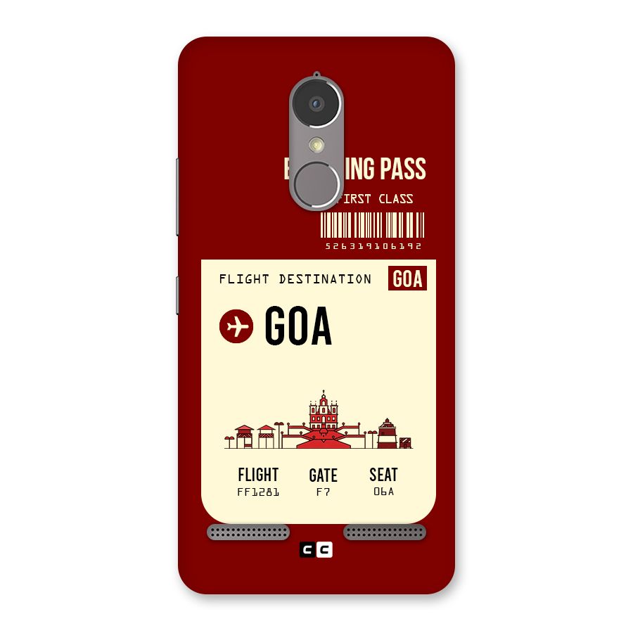 Goa Boarding Pass Back Case for Lenovo K6 Power