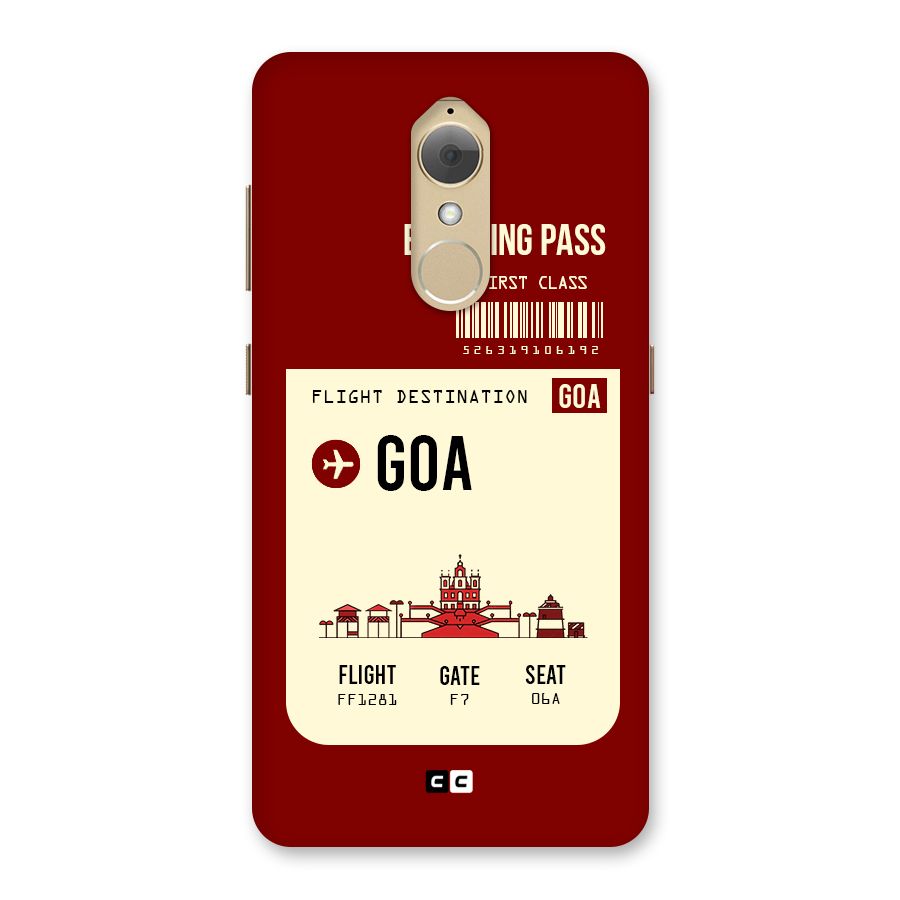 Goa Boarding Pass Back Case for Lenovo K8
