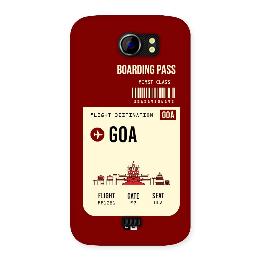 Goa Boarding Pass Back Case for Micromax Canvas 2 A110