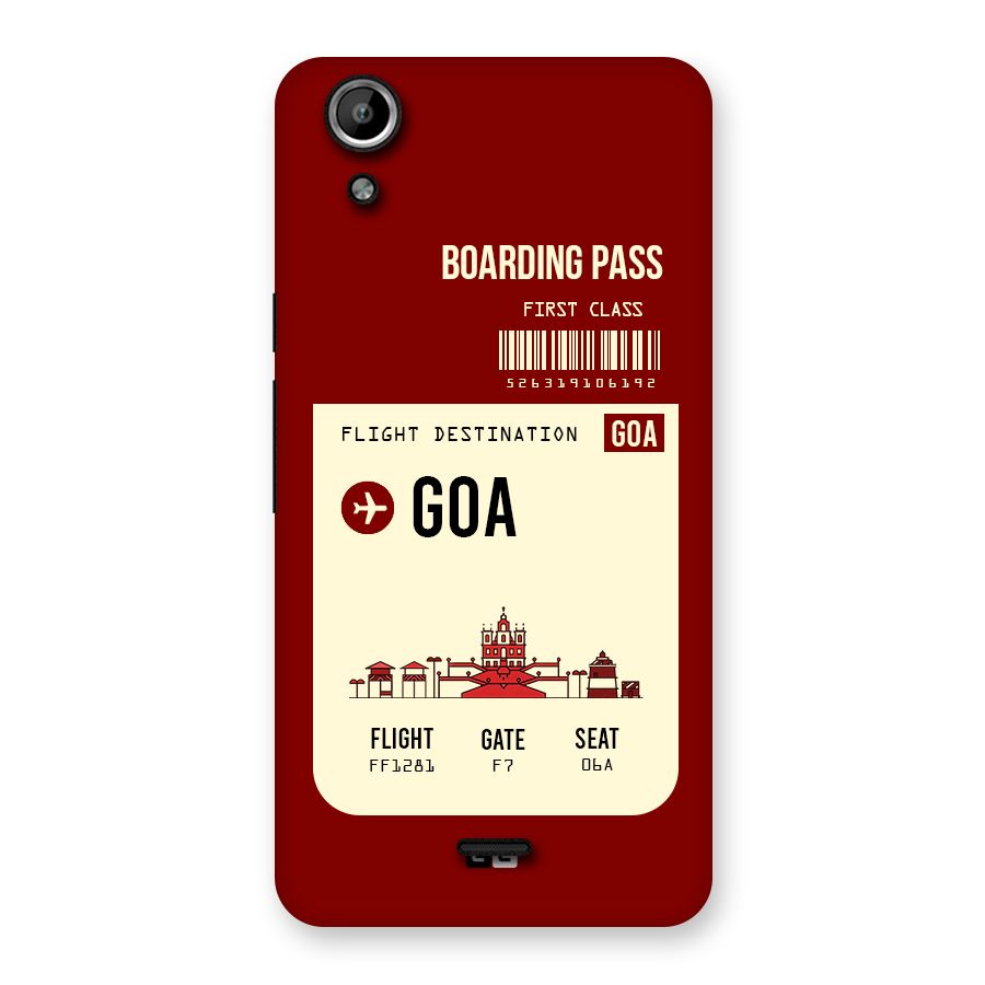 Goa Boarding Pass Back Case for Micromax Canvas Selfie Lens Q345