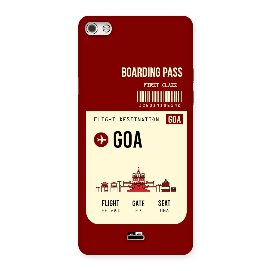 Goa Boarding Pass Back Case for Micromax Canvas Silver 5