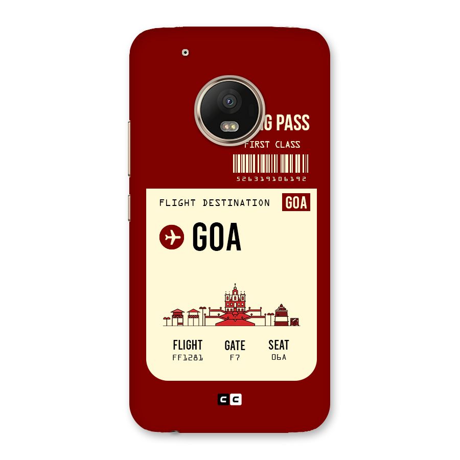 Goa Boarding Pass Back Case for Moto G5 Plus