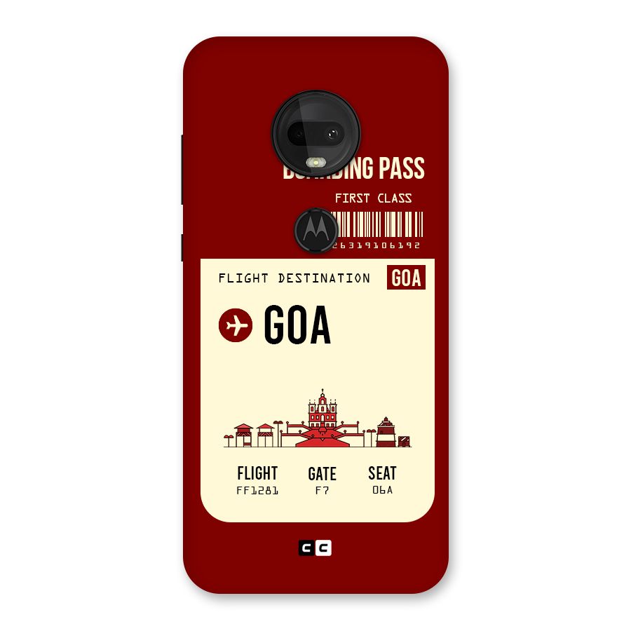 Goa Boarding Pass Back Case for Moto G7