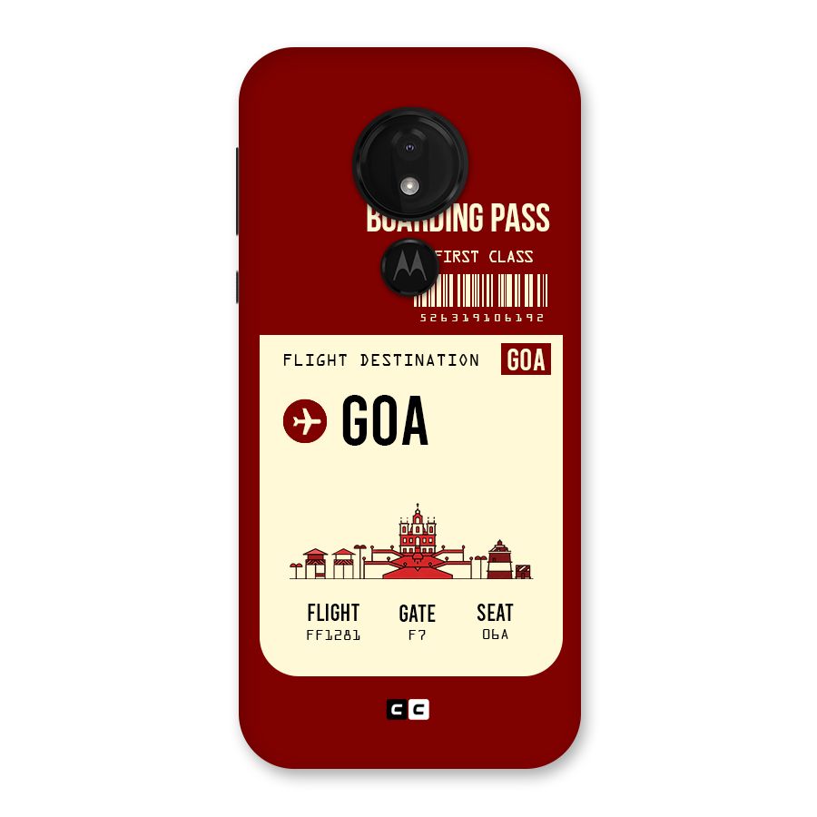 Goa Boarding Pass Back Case for Moto G7 Power