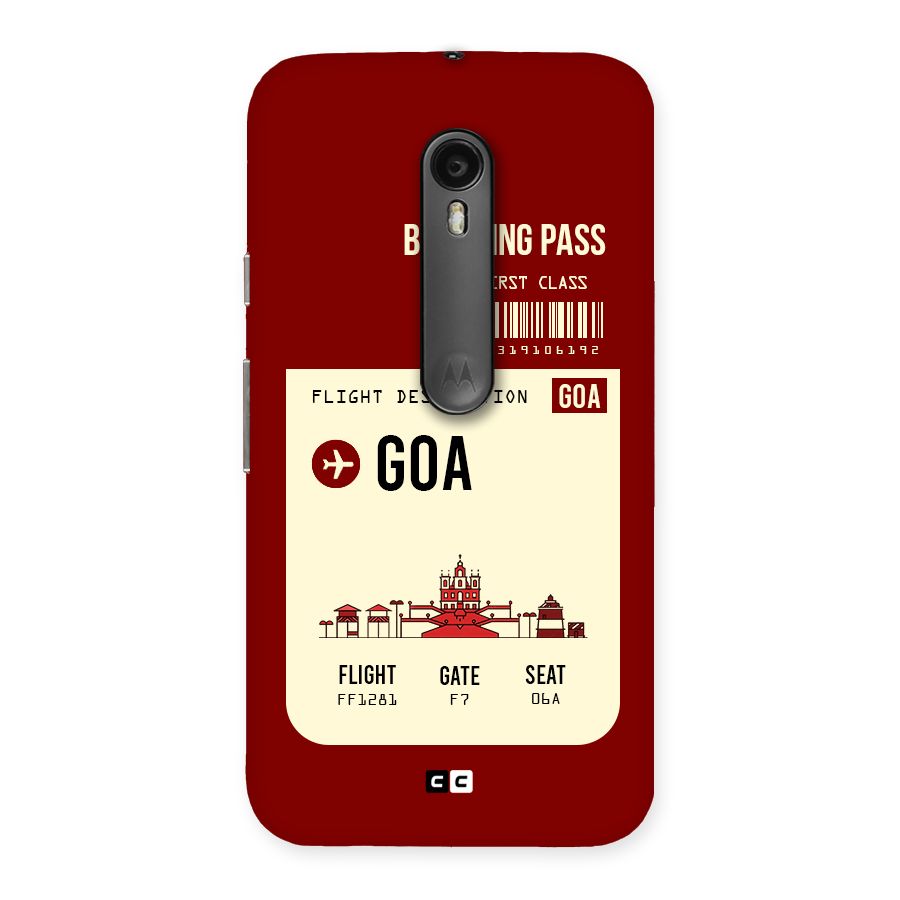 Goa Boarding Pass Back Case for Moto G Turbo