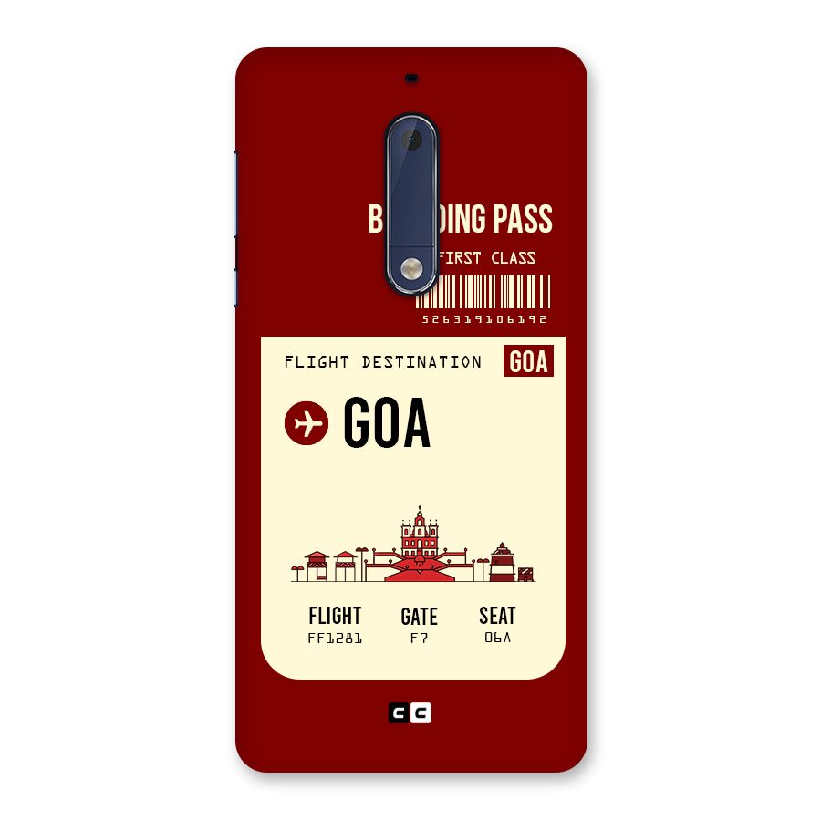 Goa Boarding Pass Back Case for Nokia 5