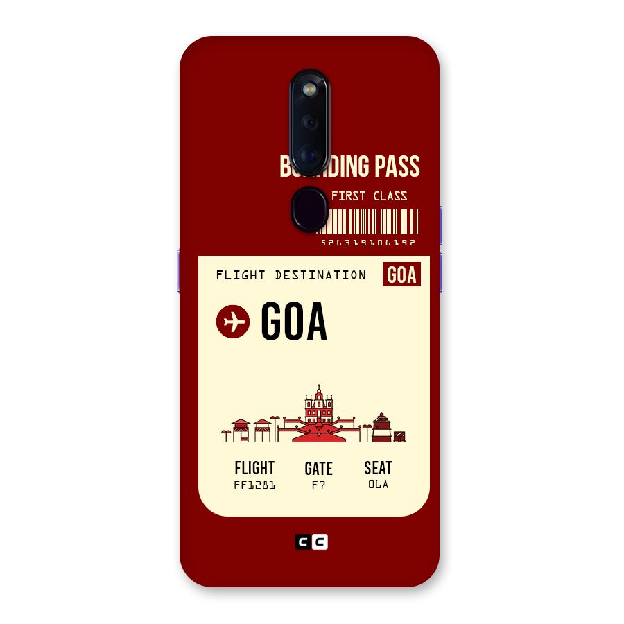 Goa Boarding Pass Back Case for Oppo F11 Pro