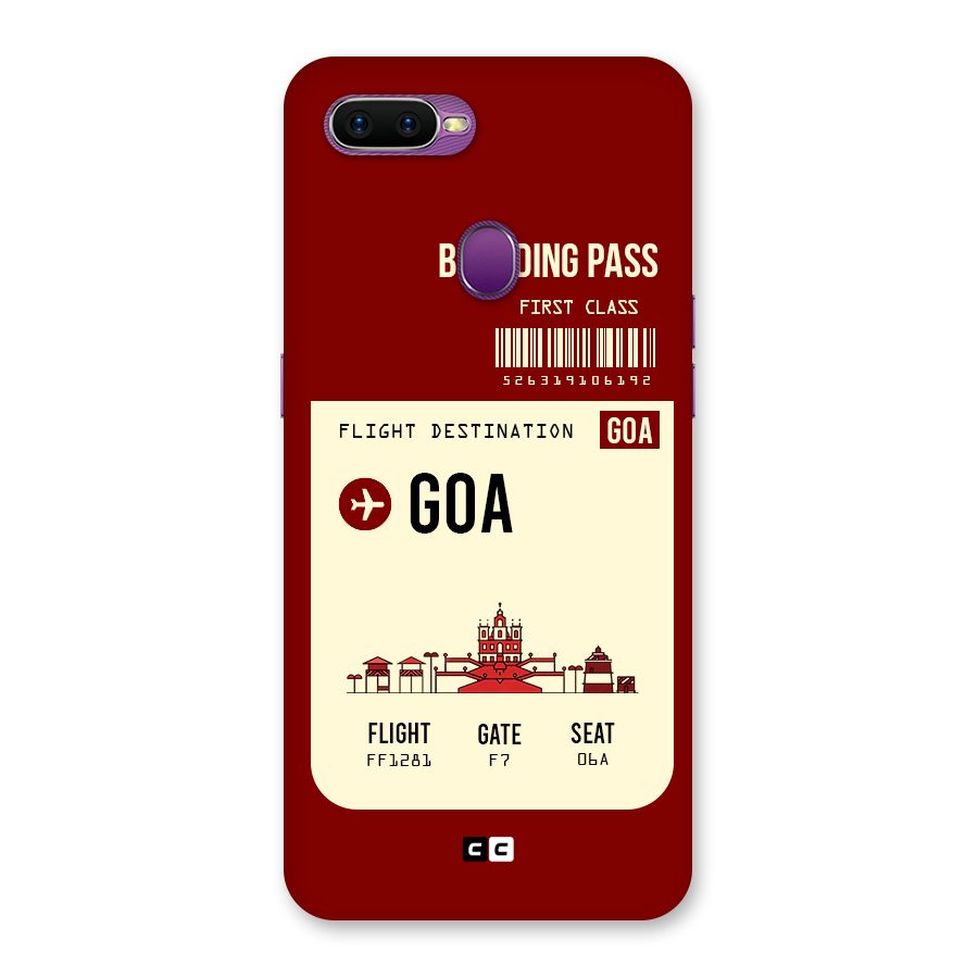 Goa Boarding Pass Back Case for Oppo F9
