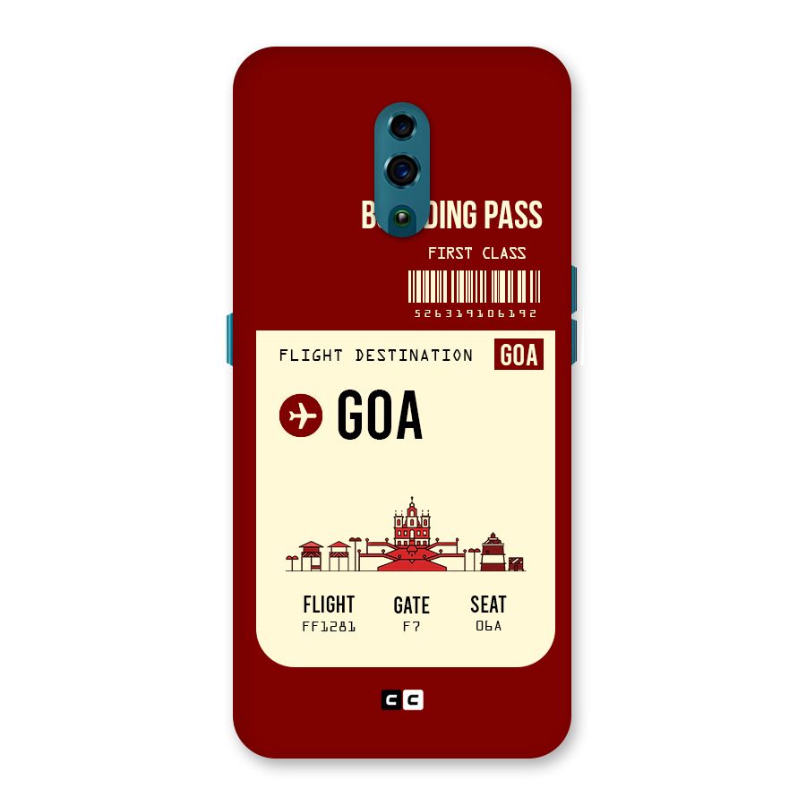 Goa Boarding Pass Back Case for Oppo Reno