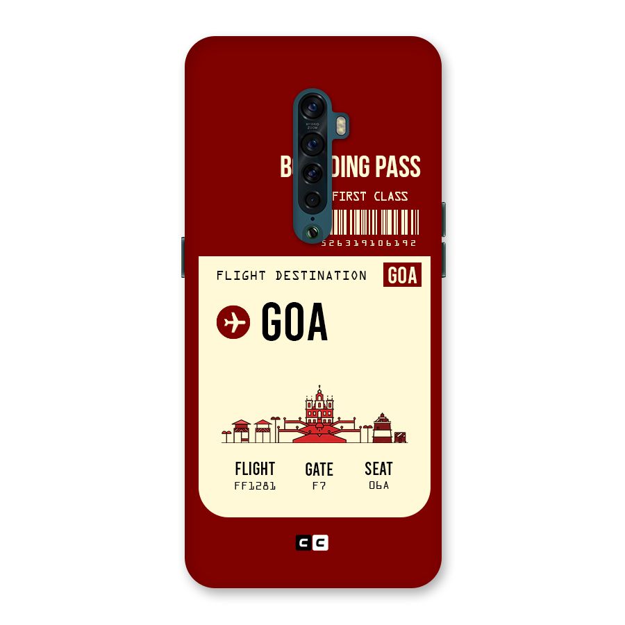 Goa Boarding Pass Back Case for Oppo Reno2