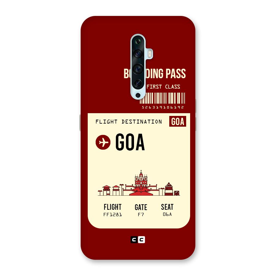 Goa Boarding Pass Back Case for Oppo Reno2 Z