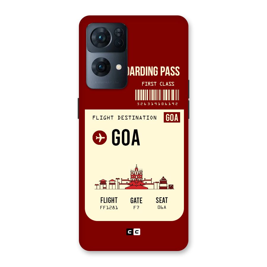 Goa Boarding Pass Back Case for Oppo Reno7 Pro 5G