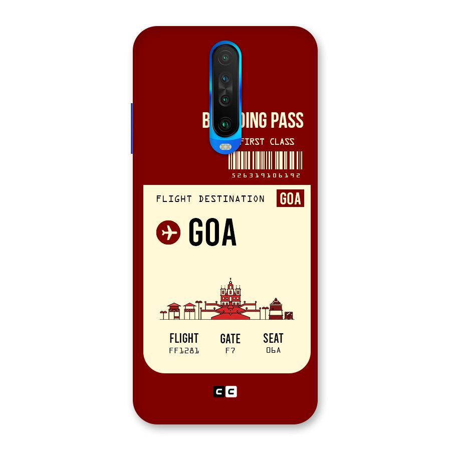 Goa Boarding Pass Back Case for Poco X2