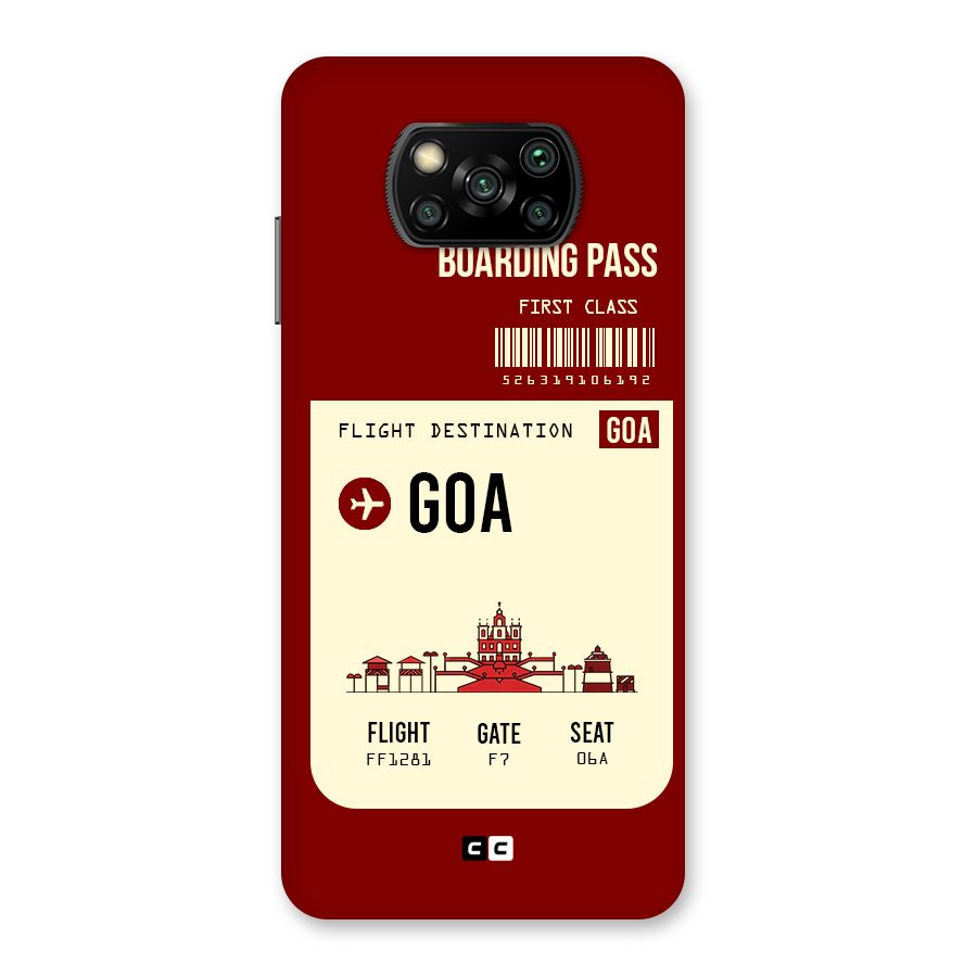 Goa Boarding Pass Back Case for Poco X3
