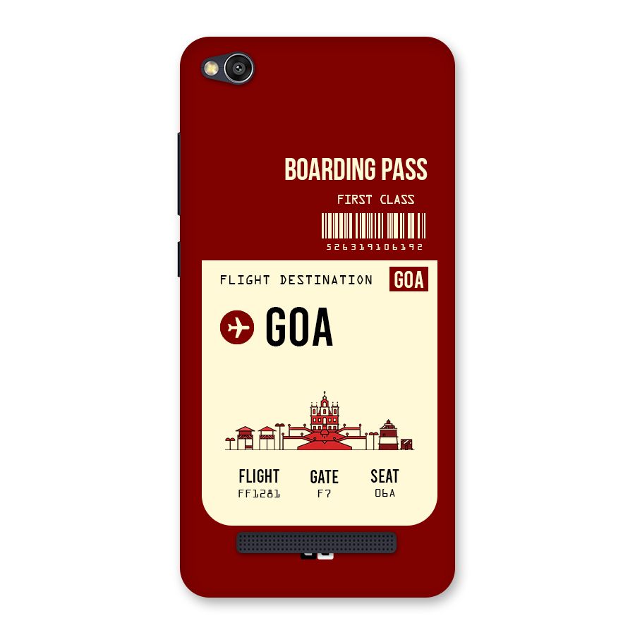 Goa Boarding Pass Back Case for Redmi 4A