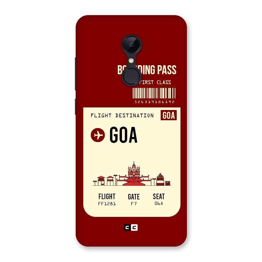Goa Boarding Pass Back Case for Redmi 5