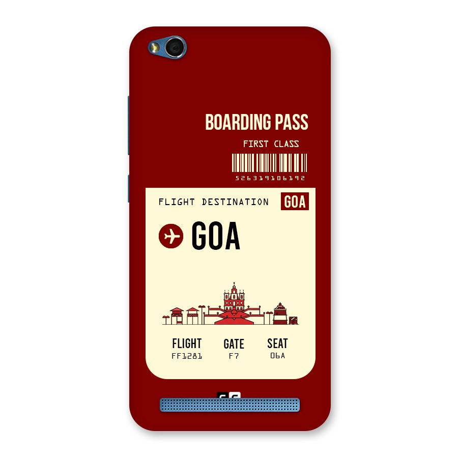 Goa Boarding Pass Back Case for Redmi 5A