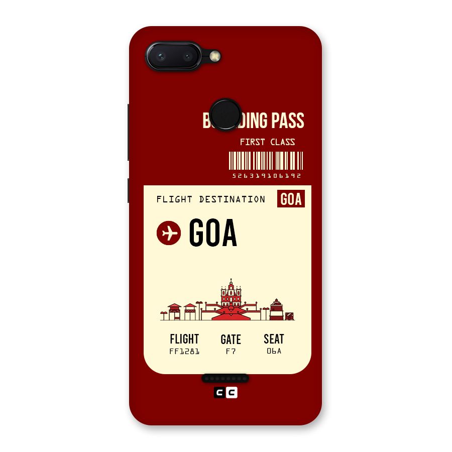 Goa Boarding Pass Back Case for Redmi 6