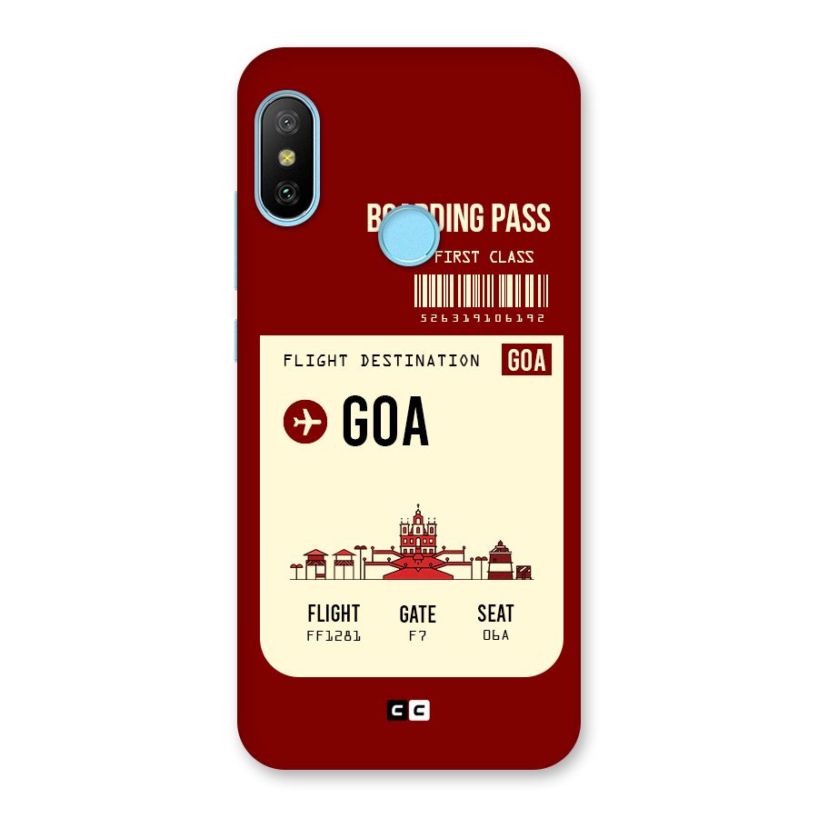 Goa Boarding Pass Back Case for Redmi 6 Pro
