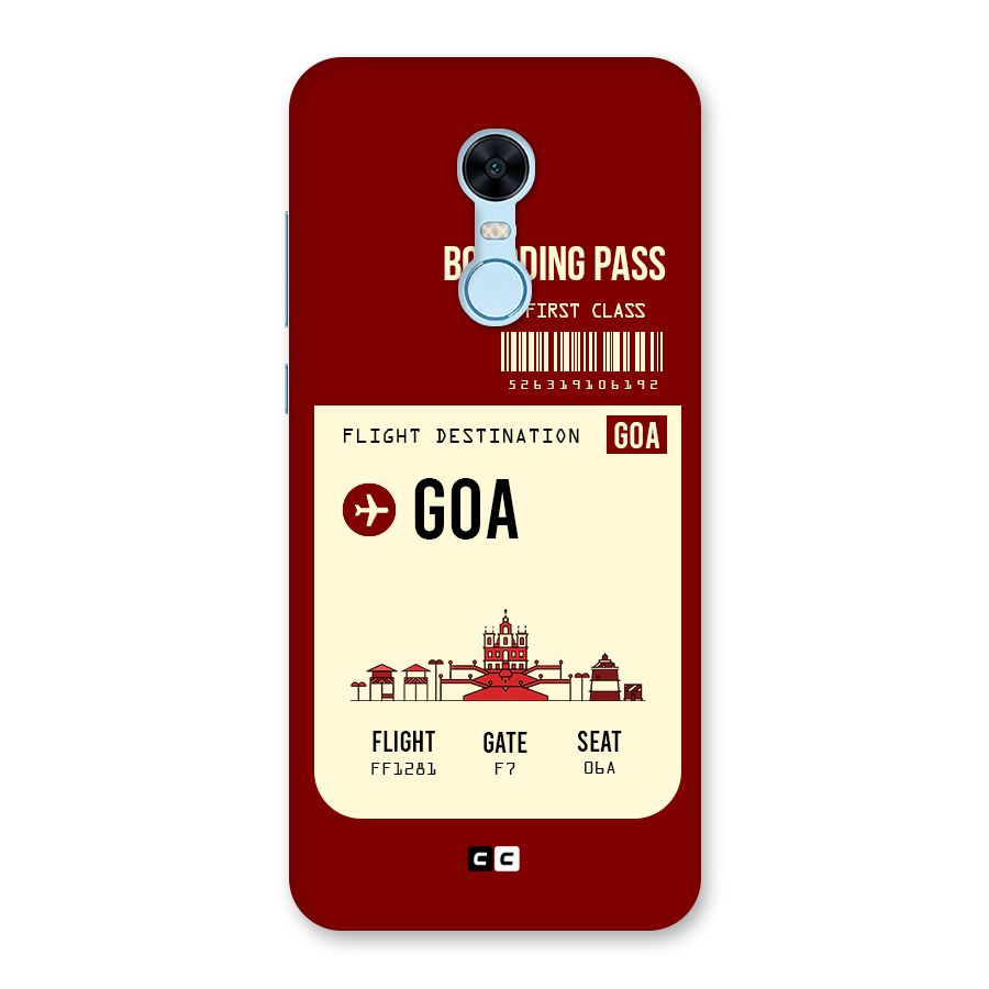 Goa Boarding Pass Back Case for Redmi Note 5