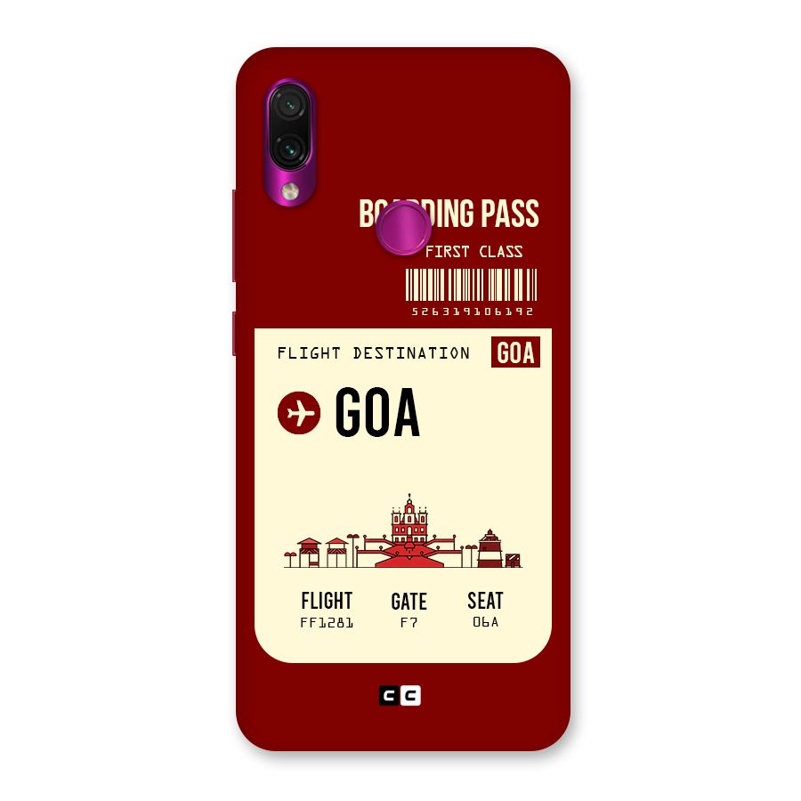 Goa Boarding Pass Back Case for Redmi Note 7 Pro