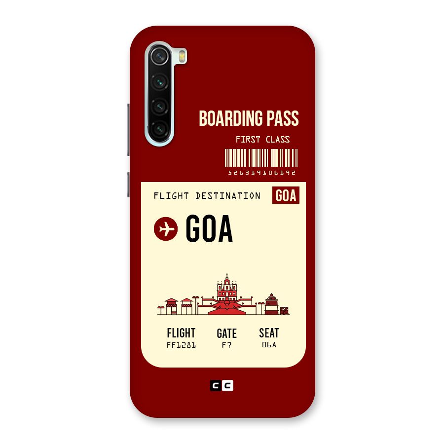 Goa Boarding Pass Back Case for Redmi Note 8