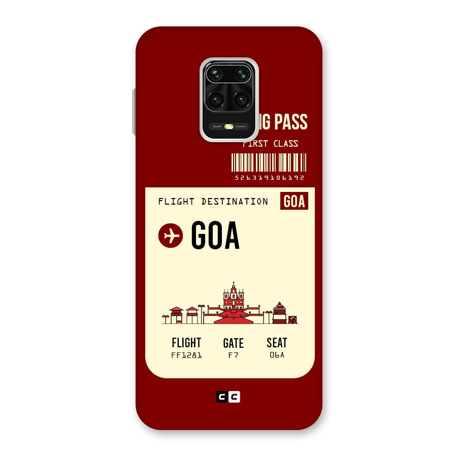 Goa Boarding Pass Back Case for Redmi Note 9 Pro Max