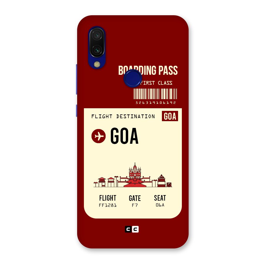 Goa Boarding Pass Back Case for Redmi Y3