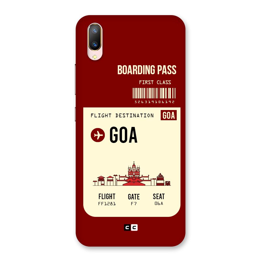 Goa Boarding Pass Back Case for Vivo V11 Pro