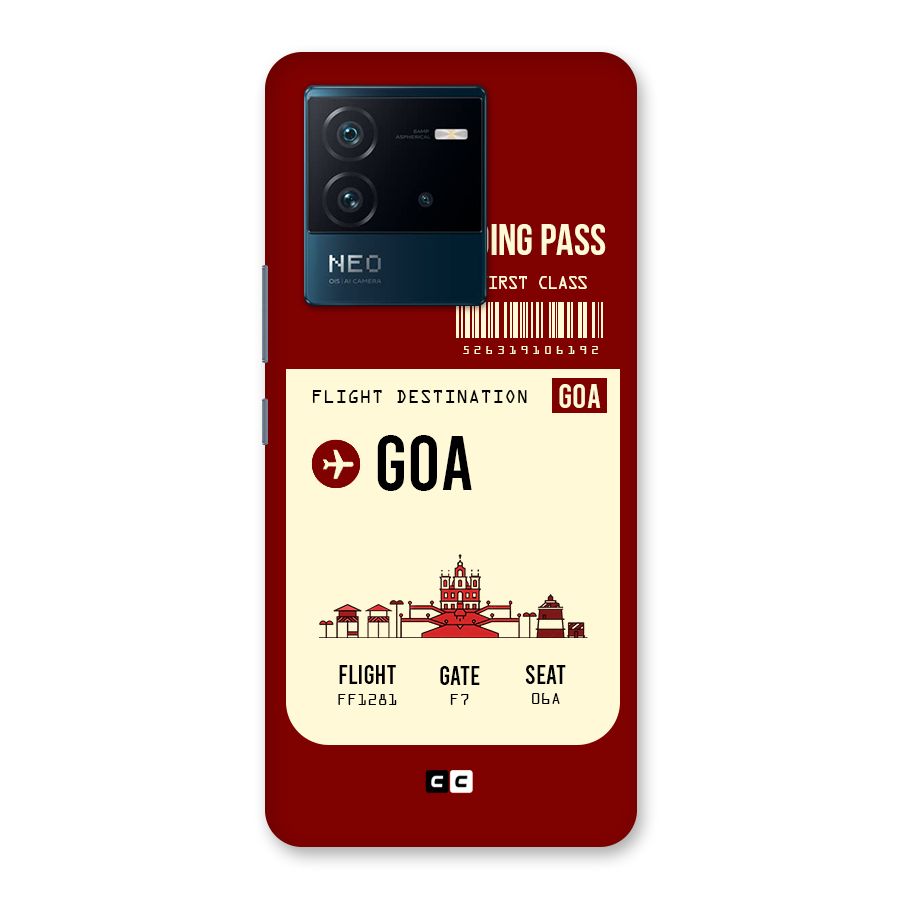 Goa Boarding Pass Back Case for Vivo iQOO Neo 6 5G