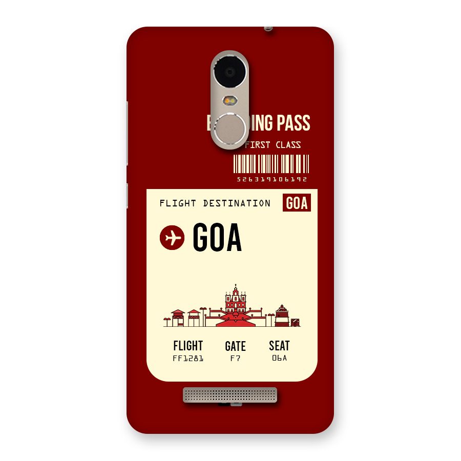 Goa Boarding Pass Back Case for Xiaomi Redmi Note 3