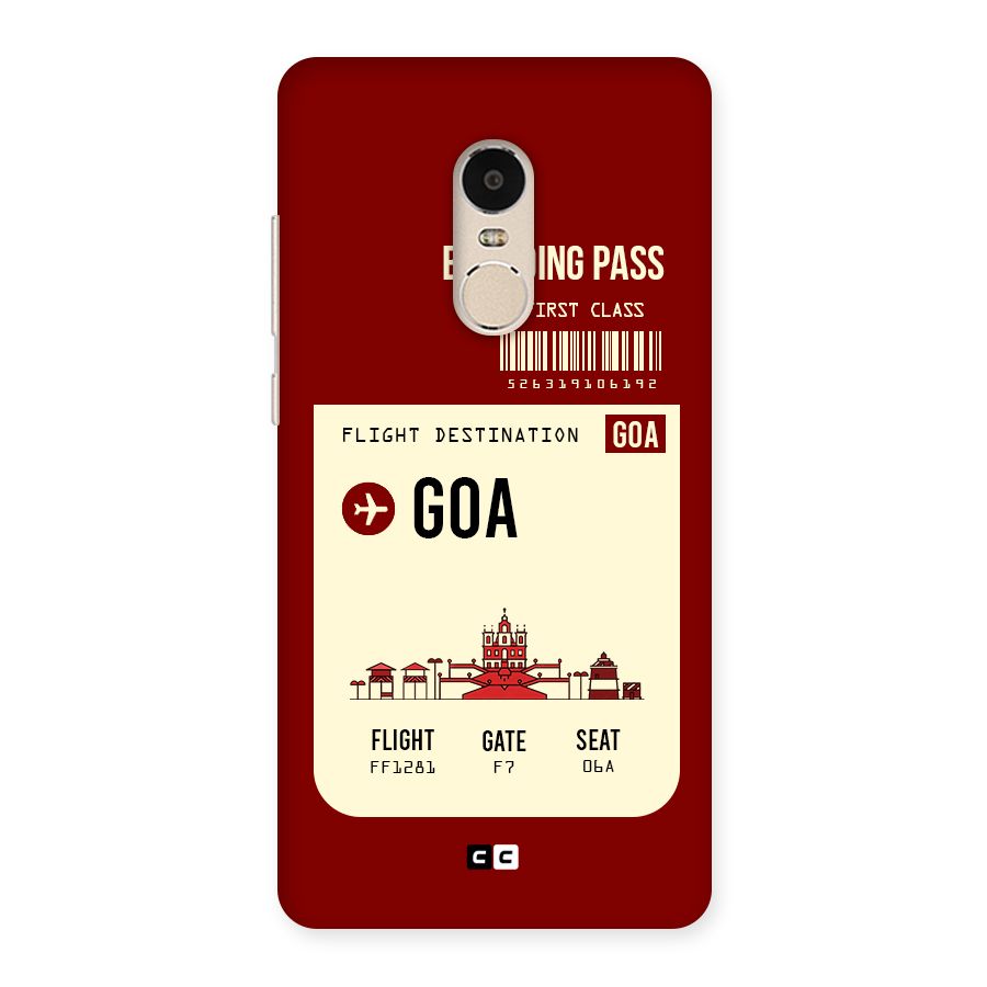 Goa Boarding Pass Back Case for Xiaomi Redmi Note 4