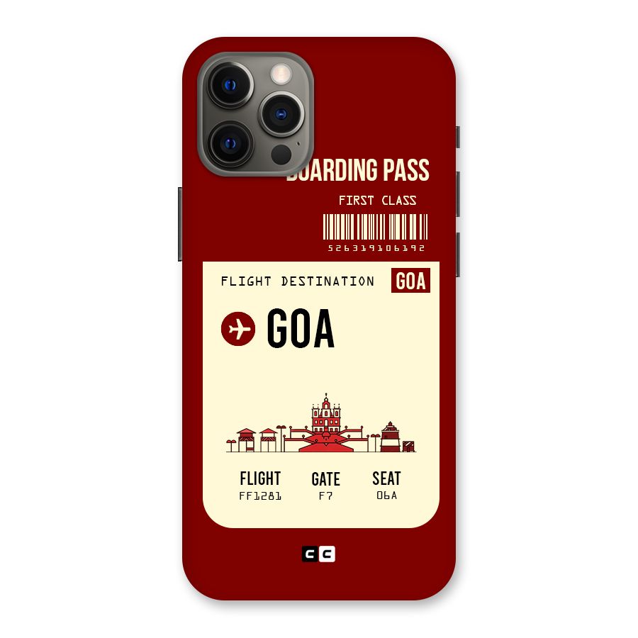 Goa Boarding Pass Back Case for iPhone 12 Pro Max