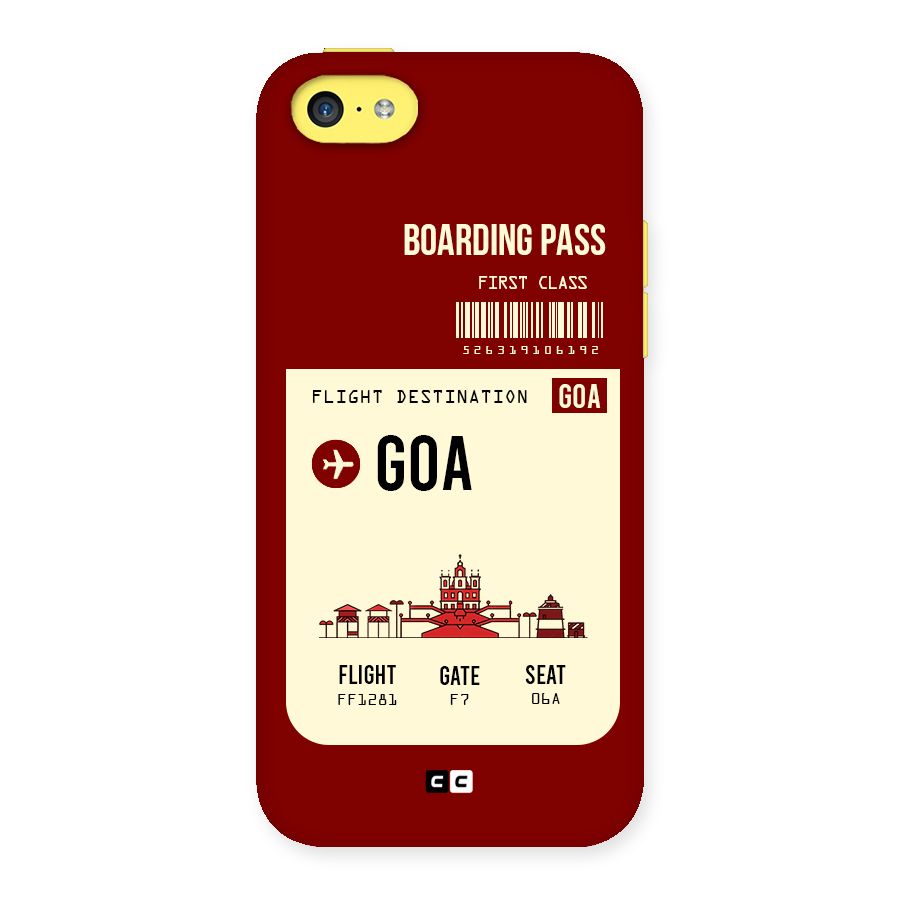 Goa Boarding Pass Back Case for iPhone 5C