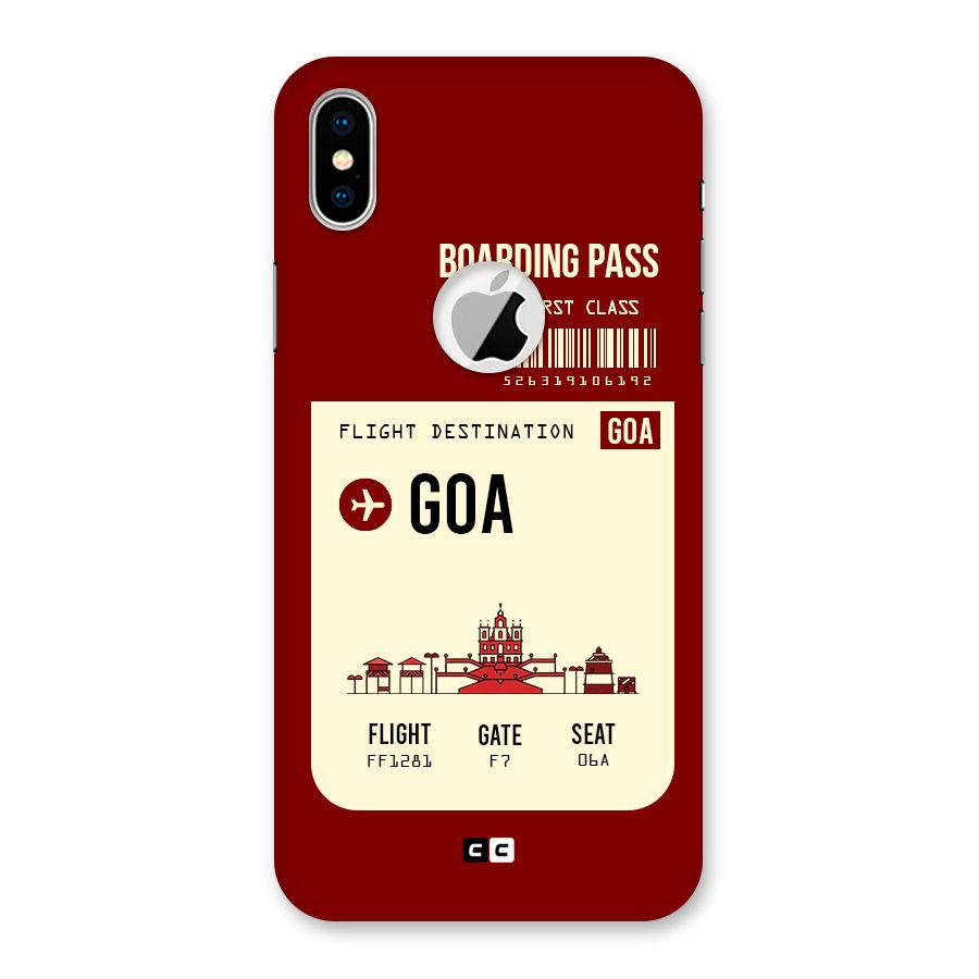 Goa Boarding Pass Back Case for iPhone X Logo Cut