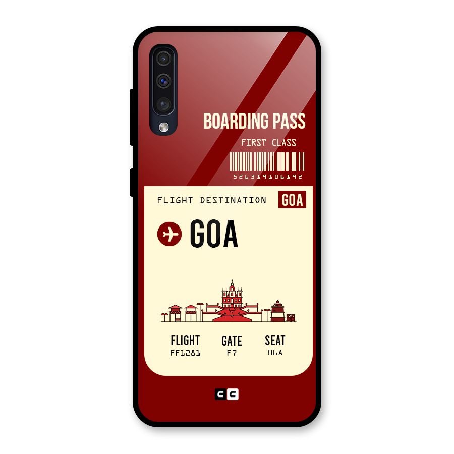 Goa Boarding Pass Glass Back Case for Galaxy A50
