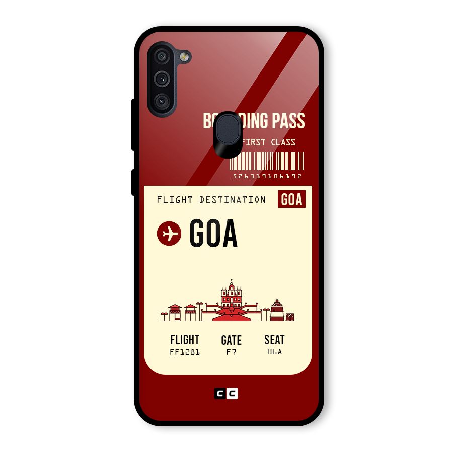 Goa Boarding Pass Glass Back Case for Galaxy M11