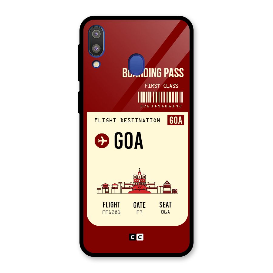Goa Boarding Pass Glass Back Case for Galaxy M20