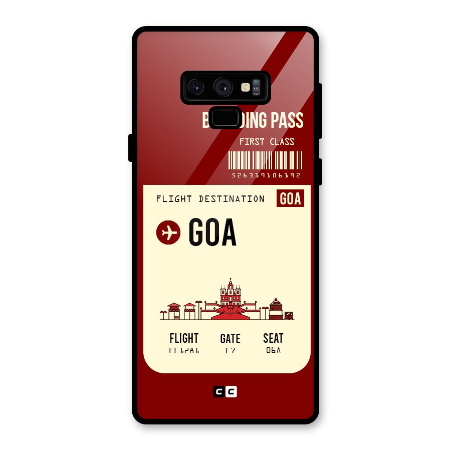Goa Boarding Pass Glass Back Case for Galaxy Note 9