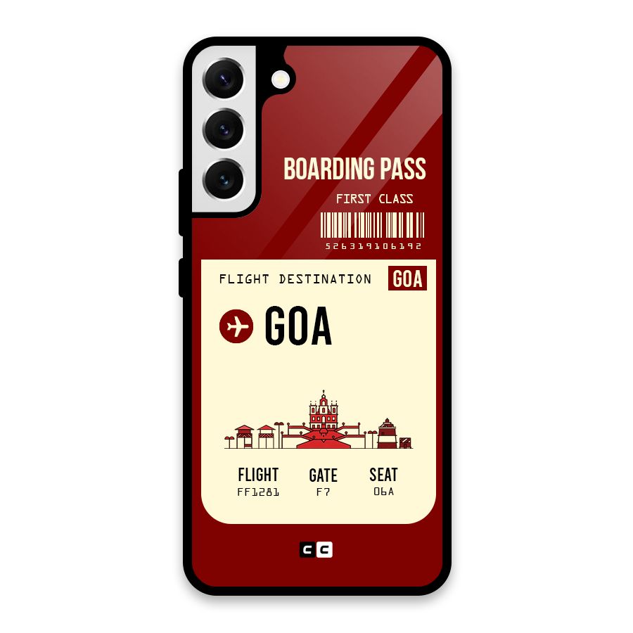 Goa Boarding Pass Glass Back Case for Galaxy S22 Plus 5G