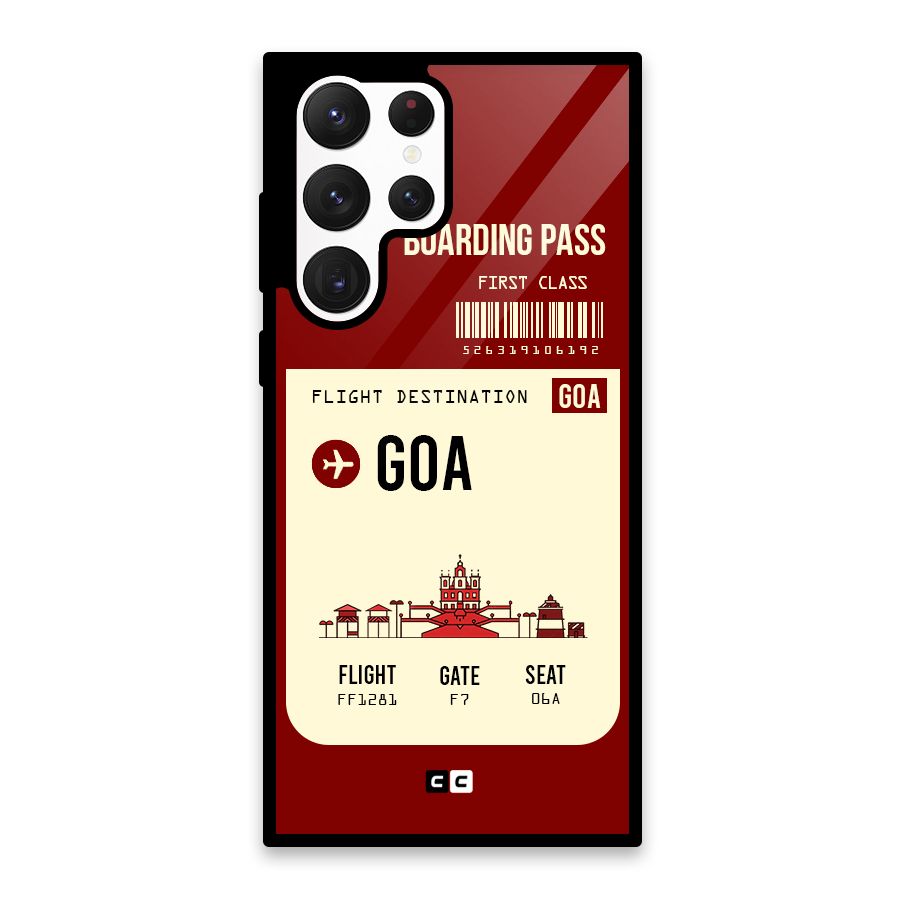 Goa Boarding Pass Glass Back Case for Galaxy S22 Ultra 5G
