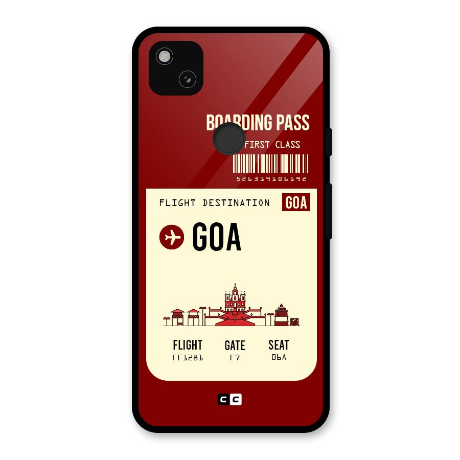 Goa Boarding Pass Glass Back Case for Google Pixel 4a
