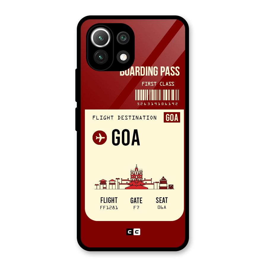 Goa Boarding Pass Glass Back Case for Mi 11 Lite